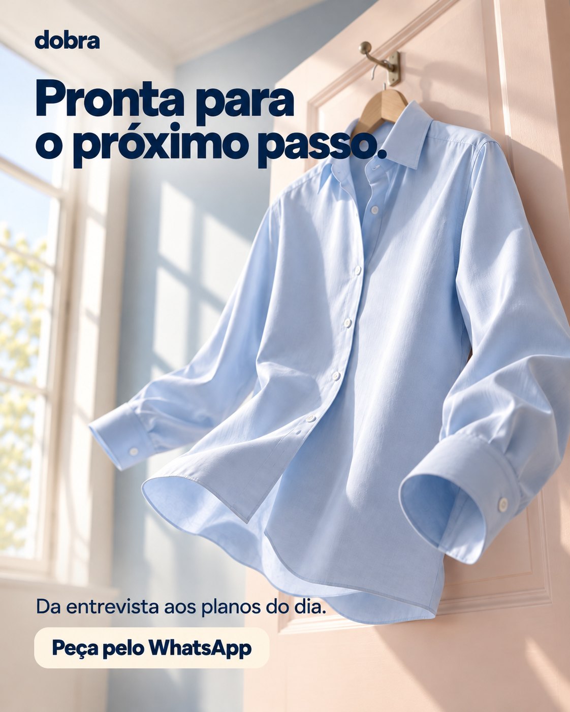 Primeira aplicação da camisa, com o texto sobre a foto e um halo desfocado atrás das letras