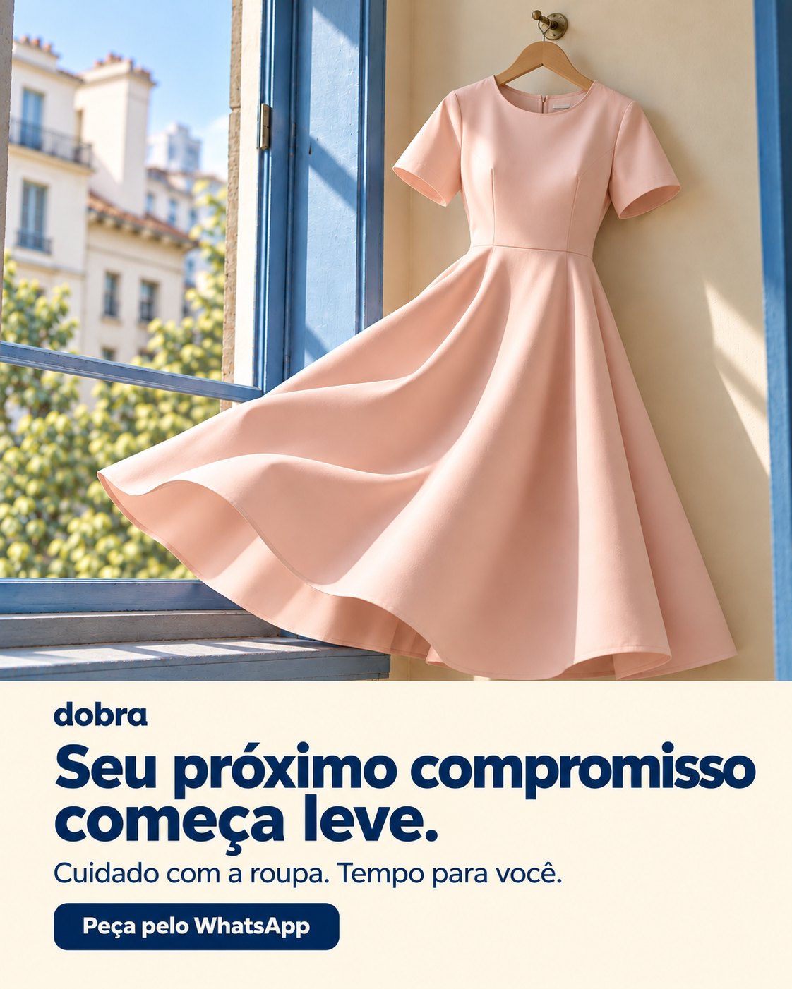 Peça de feed da Dobra com o título Seu próximo compromisso começa leve.