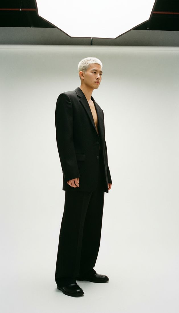 Modelo gerado, corpo · 3/4 dir.